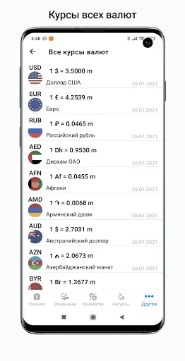 Exchange rates of Turkmenistan screenshot 4