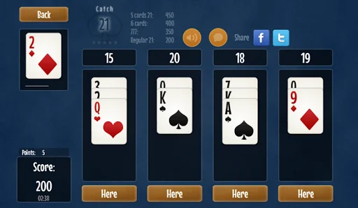 Catch 21 Blackjack Solitaire screenshot 3