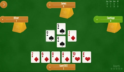 Hearts card game