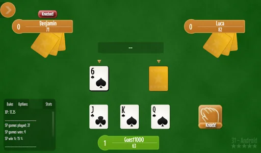 Thirty one - 31 card game.