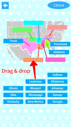 US States & Capitals Map Quiz