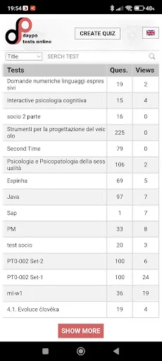 daypo tests online screenshot 2