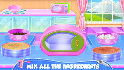 Fruity Ice Cream Cake Cooking