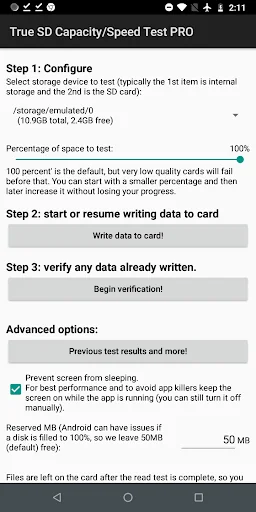True SD Card Capacity Test + screenshot 2