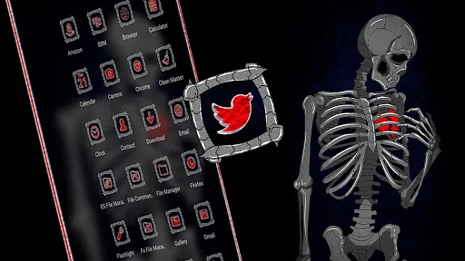 Broken Heart Skeleton Theme screenshot 4