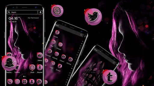 Dark Girl Launcher Theme screenshot 2