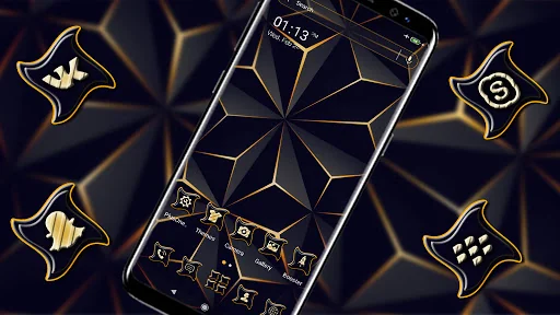3D Triangle Black Theme screenshot 1