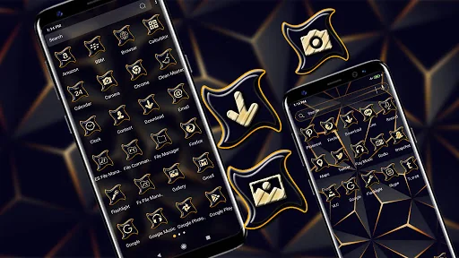 3D Triangle Black Theme screenshot 2