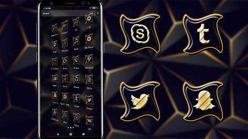 3D Triangle Black Theme screenshot 3