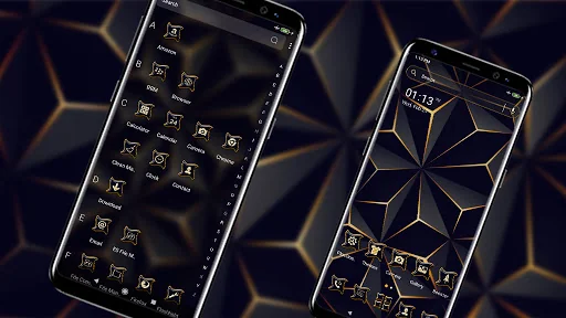 3D Triangle Black Theme screenshot 4
