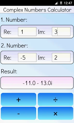 Complex Numbers Calculator screenshot 1