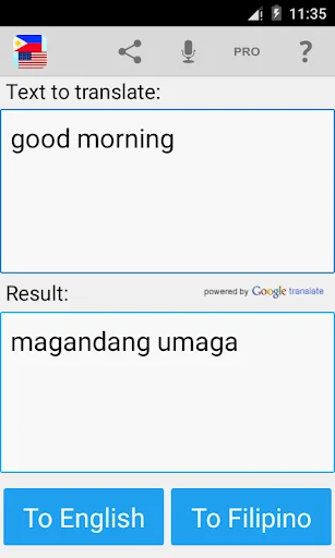 Filipino English Translator screenshot 1
