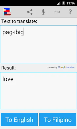 Filipino English Translator screenshot 2