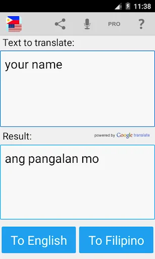 Filipino English Translator screenshot 3