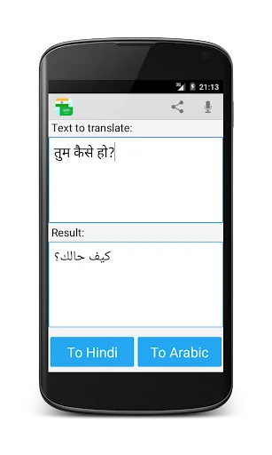 Hindi Arabic Translator