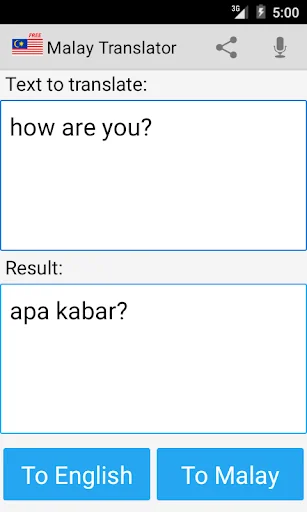 Malay English Translator screenshot 1