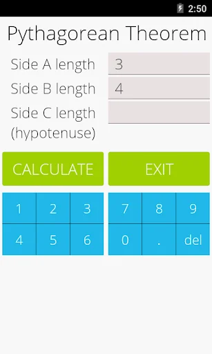 Pythagorean Theorem Calculator screenshot 1