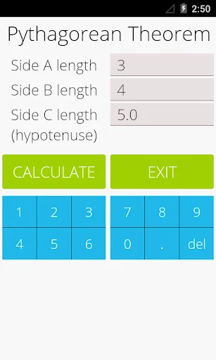 Pythagorean Theorem Calculator screenshot 2