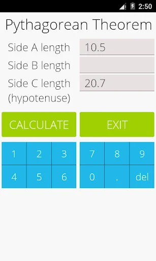 Pythagorean Theorem Calculator screenshot 3