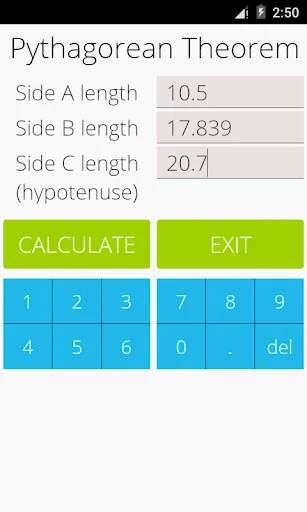 Pythagorean Theorem Calculator screenshot 4