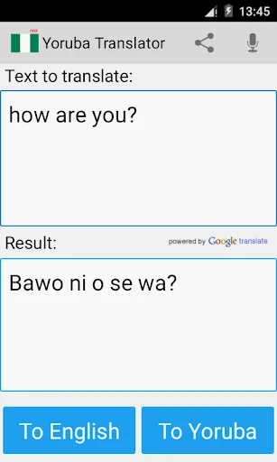 Yoruba English Translator screenshot 1