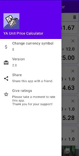 YA Unit Price Calculator