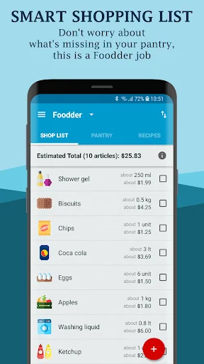 Foodder - shopping list & more