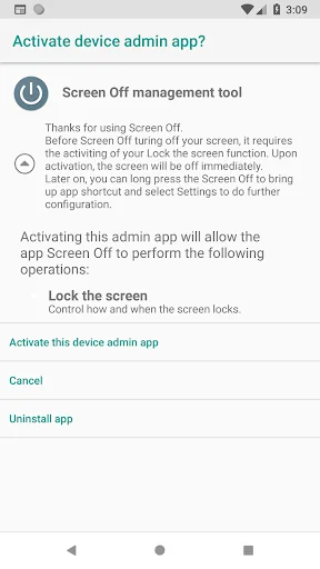 Screen off
