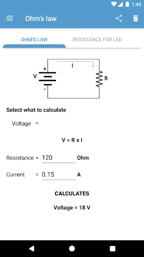 Ohm's Law screenshot 1