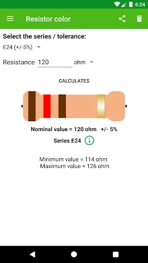 Resistor color calculation
