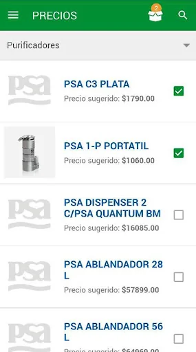Lista de Precios PSA