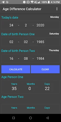 Age Difference Calculator