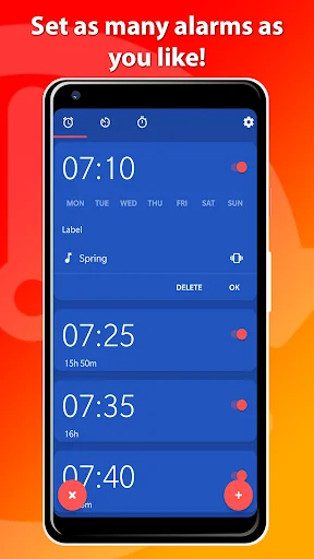 Set multiple alarms - OneClock screenshot 2