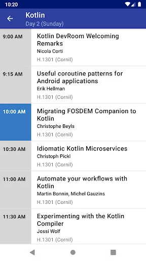 FOSDEM Companion screenshot 3