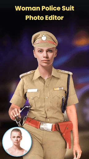 Woman Police Suit Photo Editor
