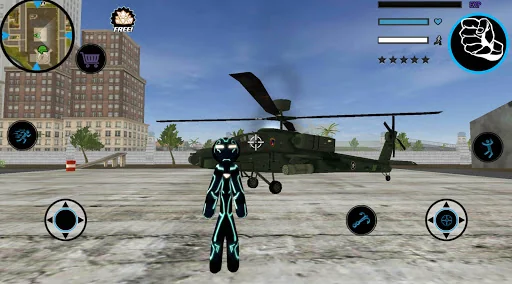 Neon Iron Stickman Rope Hero C screenshot 1