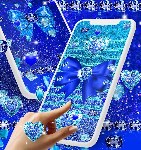 Blue glitter diamond wallpaper screenshot 3