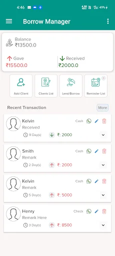 Borrow Lend Manager- Track Deb