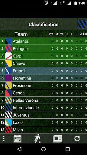Italian Football Table