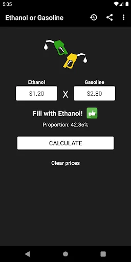 Alcohol or Gasoline - Calc.
