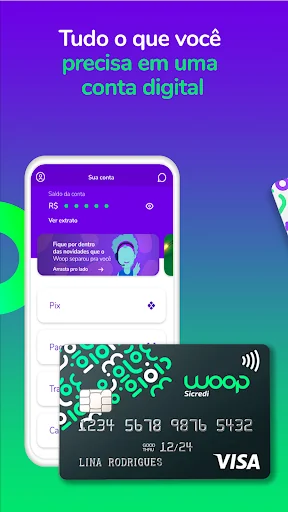 Woop Sicredi: conta digital screenshot 2