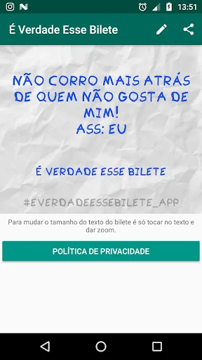 É VERDADE ESSE BILETE APP
