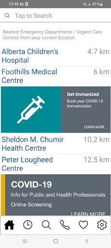 Alberta Health Services (AHS) screenshot 1