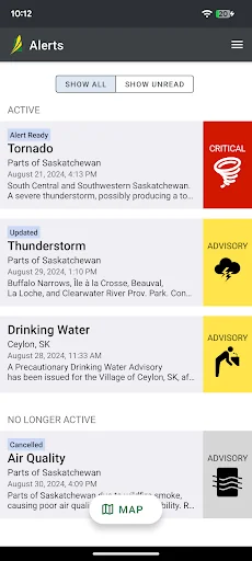 Saskatchewan Emergency Alert screenshot 2
