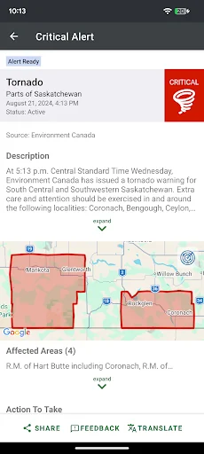 Saskatchewan Emergency Alert screenshot 3