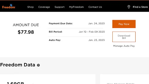 Freedom Mobile My Account screenshot 3