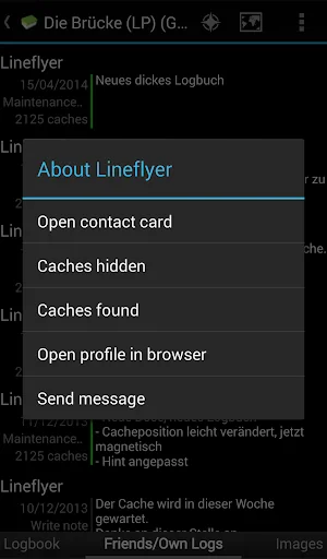 c:geo - contacts plugin screenshot 1
