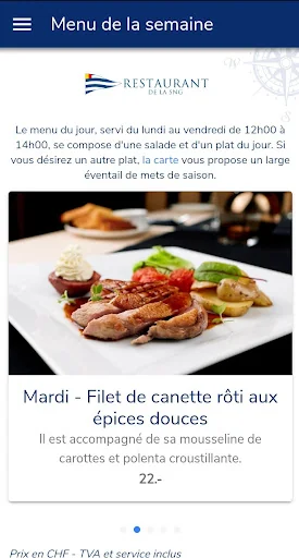 Restaurant SNG Menu