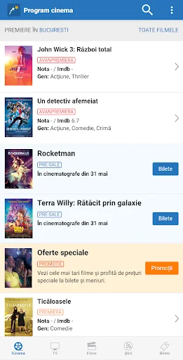 Cinemagia, program TV, cinema screenshot 1