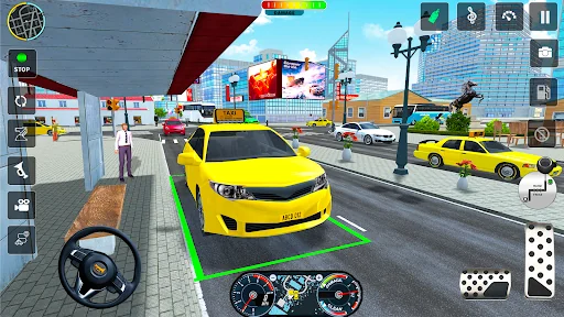 Taxi Cab Car driving school 3d